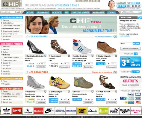 site de chaussures en ligne.